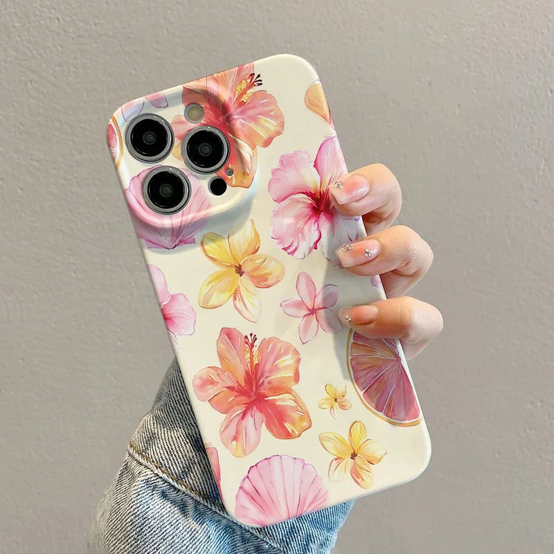 Pink Flower Shockproof Hard Case - Durable Protective Back Cover