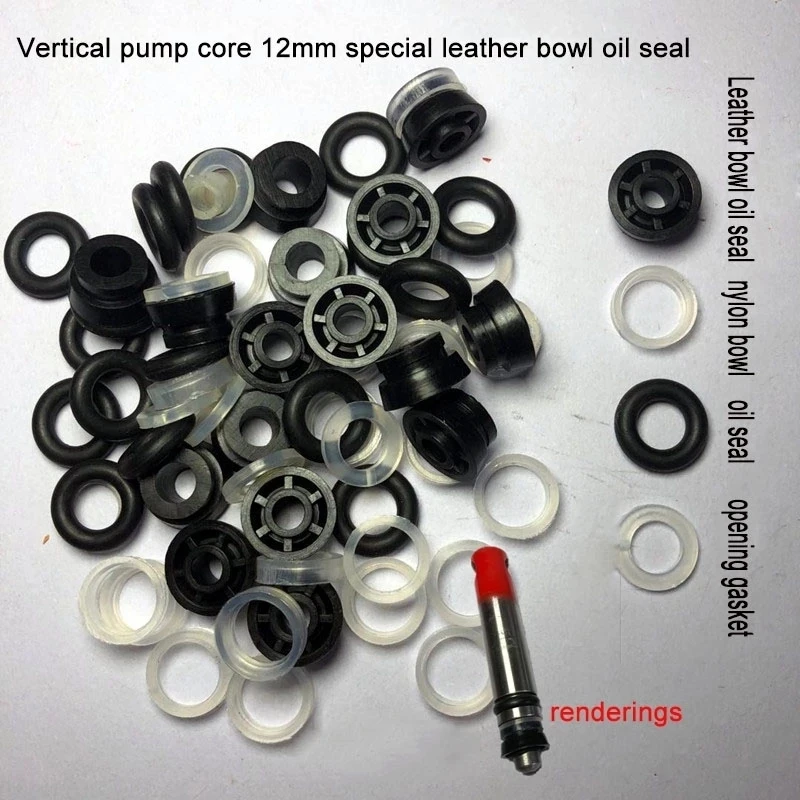 5 Sets Car Repair Tool Accessories Vertical Jack Pump Core Oil Seal Gasket Old-fashioned Leather Bowl 12mm, o ring seal set,rubber seal ring