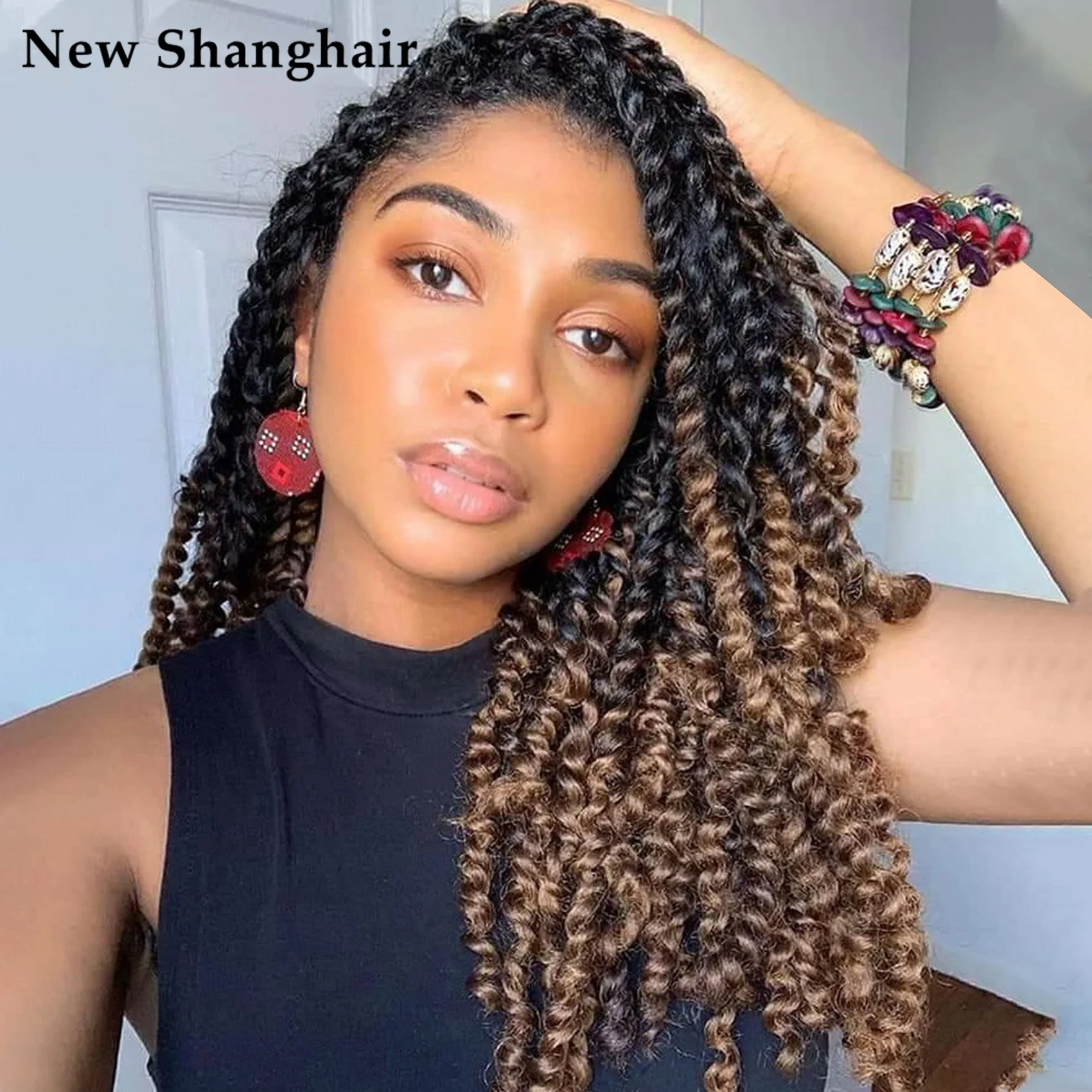 24 Inch Passion Twist Crochet Hair for Black Women Pretwisted Curly Hair Spring Twists Synthetic Braiding Hair Extensions LS01
