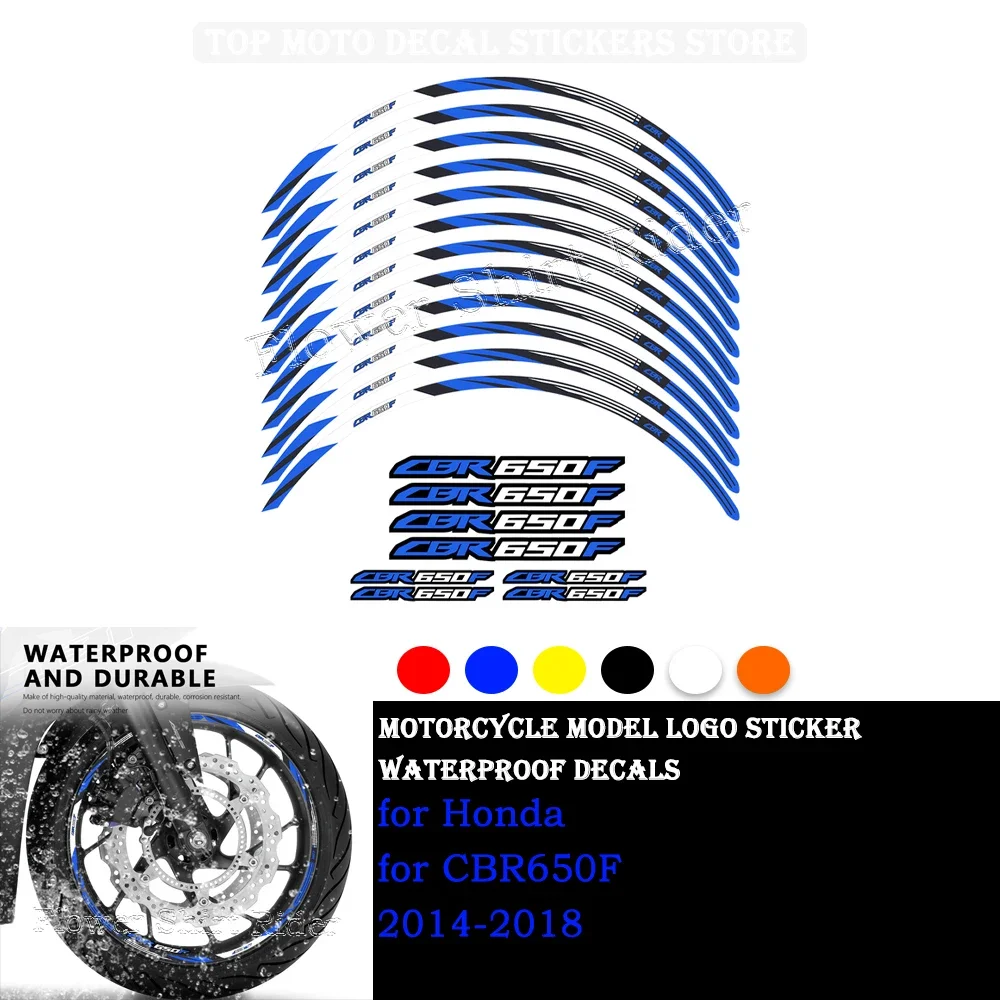 Motorcycle Wheel Sticker Waterproof Hub Decal Rim Stripe Tape 17 Inches For Honda CBR650 CBR 650F 650 F 2014-2018 2015 2016