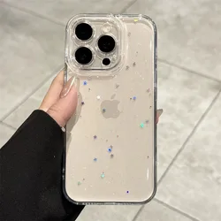 Luxury Clear Star Bling Glitter Phone Case with Sparkle Shockproof Bumper Cover - iPhone 12 Pro (Clear)