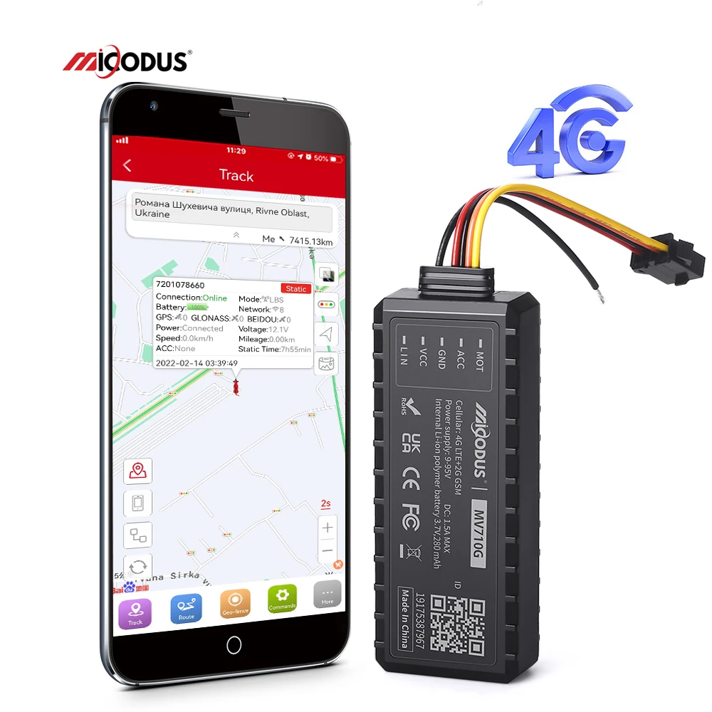 Micodus MV710G Vehicle Gps Locator Fleet Management J16 Tracking Device Door Alarm Car 4G Gps Tracker With Engine Cut Off