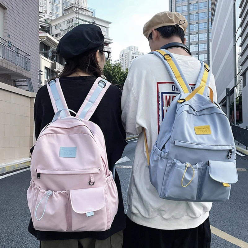 

Student Waterproof Backpack New Japanese Style Lightweight Schoolbag Macaron Color Large Capacity Bag For Couple