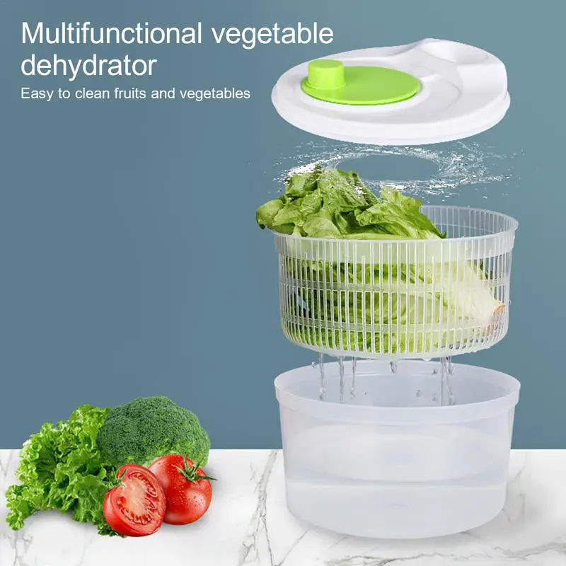 Salad Spinner Vegetable Lettuce Greens Dryer Washer Crisper Vegetable Centrifuge Salad Drying For Greens Kitchen Accessories