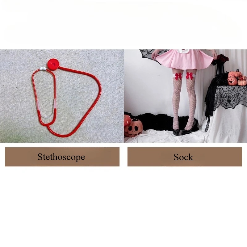 Nurses Cosplay Doctor Costume Pink Sexy Dress Uniform Surgical Garments Role Play Outfit Maid for Women Halloween Carnival Party