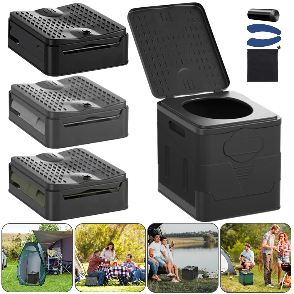Car Toilet Bucket Trash Can Portable Toilet Stool for Tour Emergency Self-driving for Car Truck Camping Hiking Fishing Long Trip 3