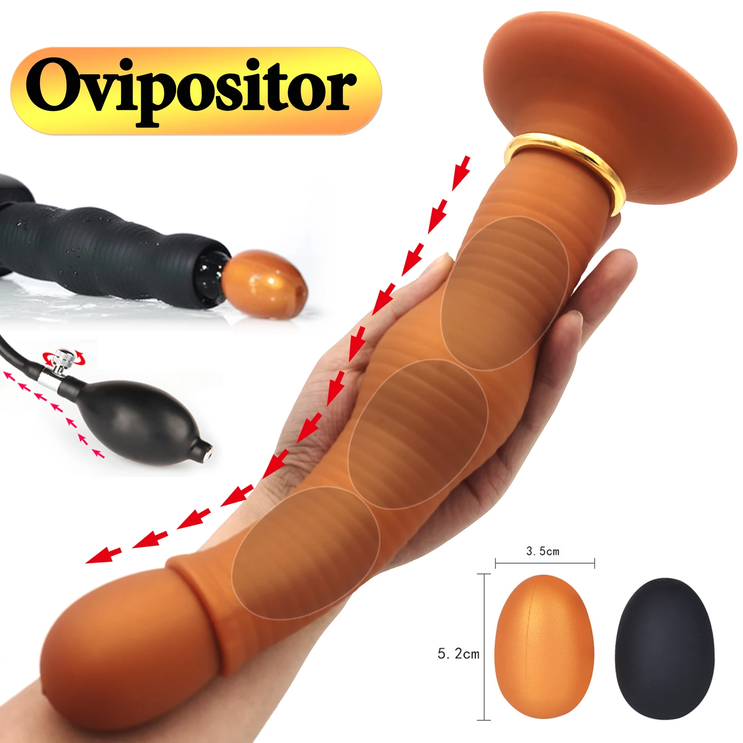 Silicone Inflated Airflow Push Vagina Anal Ovipositor Butt Plug G-spot Stimulation Prostate Massage Adult Sex Toys For Men Women - Anal Sex Toys pic
