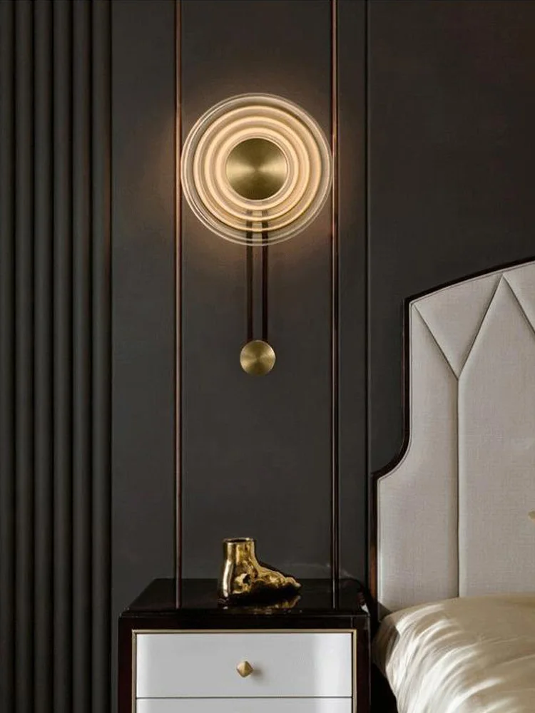 

Design sense circular glass wall lamp living room TV background wall decoration LED wall light indoor art Sconces