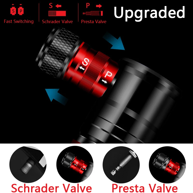 WILD MAN Aluminum Alloy Bicycle Pump Mtb Hand Air Pump Cycling Tire Inflator Schrader Presta Valve Mini Bike Pump Ball Pump - Image 4