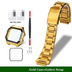 Precision 18mm Solid Stainless Steel Watch Strap (Golden strap case)