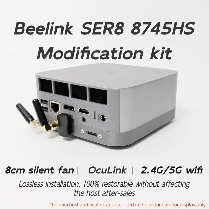 Beelink Ser8 Modification Kit Oculink Interface External 2.4G/5GWIFI Antenna And 8cm Silent Fan for Enhanced Performance