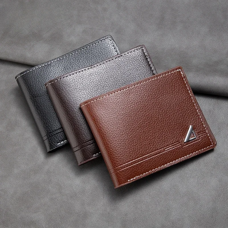 

Мужской кошелек Короткий Молодежный деловой удобный кошелек для нескольких карт модный вместительный мягкий кожаный кошелек