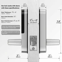 Smart Fingerprint Door Lock App Remote Control Keyless WIFI Digital Touchscreen Lock NFC IP67 Waterproof with 2 IC Cards - Image 3