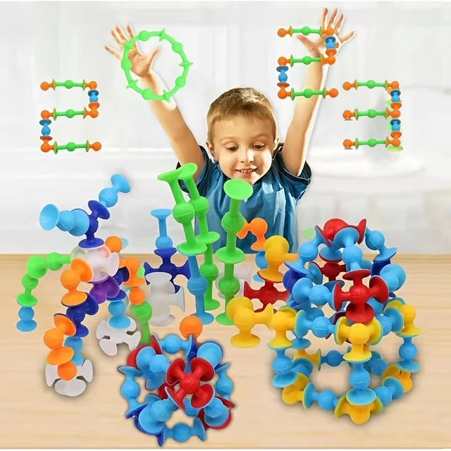 11pcs Set Suction Cup Toys Building Blocks Pop Sucker Darts Funny Toy Set Soft Silicone Set Gift For Kids Boys Girls 1