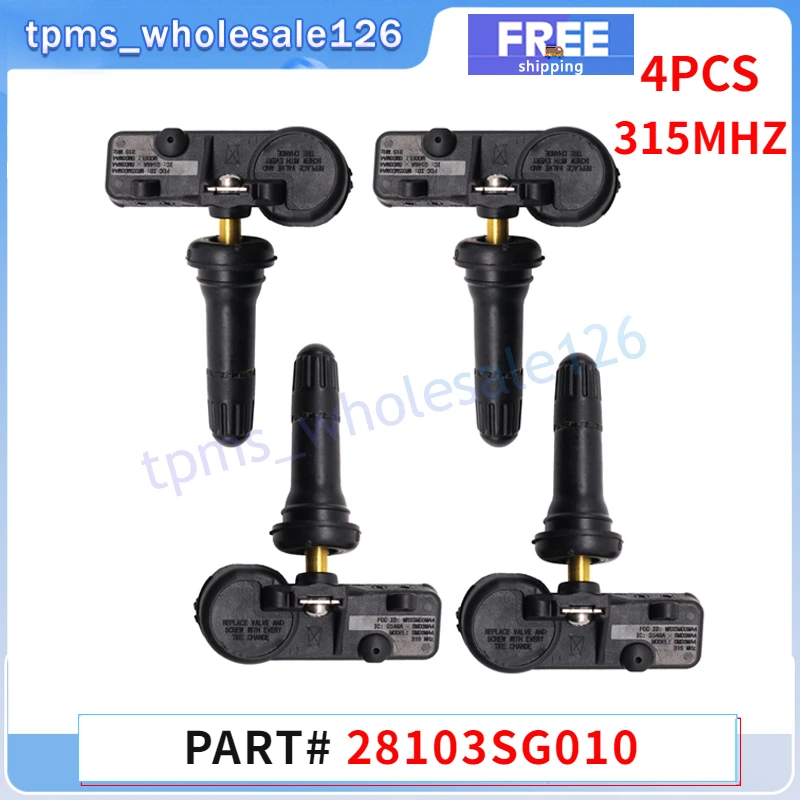 4 шт./партия, автомобильные датчики давления в шинах 28103SG010 для SUBARU FORESTER IMPREZA LEGACY OUTBACK TRIBECA WRX TPMS 315 МГц