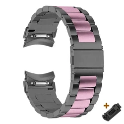 Premium No Gaps Quick Fit Stainless Steel Watch Strap Bracelet - Galaxy4 classic 42mm (Black Pink)