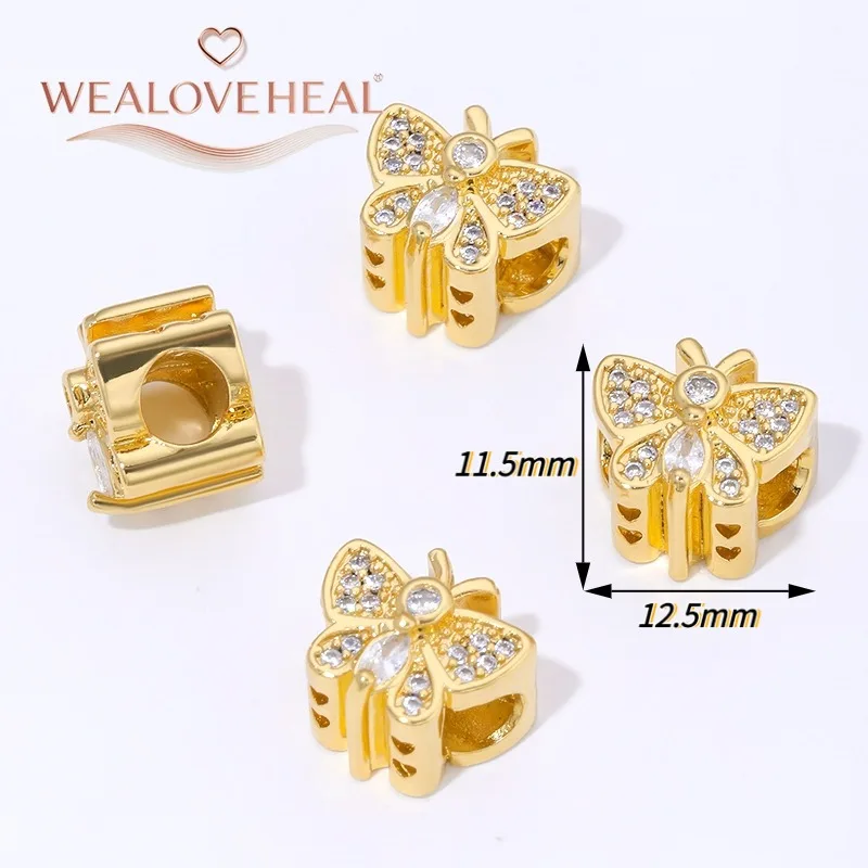 charms für armbänder,2026 Bestseller 18K Vergoldete Messing-Zirkon Herz/Stern/Schmetterling/Traumfänger Charm-Perlen für DIY Armband Schmuckherstellung Zubehör – Detail 34