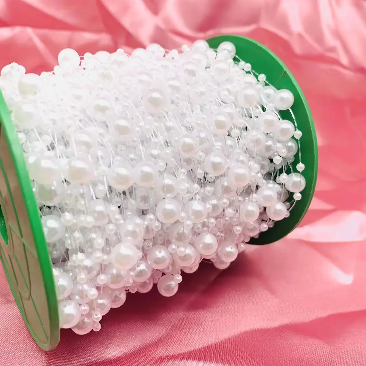 8+3mm 피쉬 스레드 진주 체인 DIY 수제 해파리 램프 비즈 체인 헤어 장식 재료 피쉬 스레드 진주 체인 실크