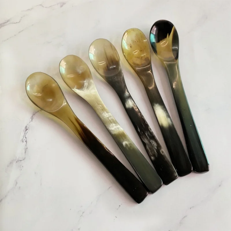 Stainless Steel Spoon 14-21cm Kitchen Water alo Horn Spoon Western Cuisine Dessert Long Handled
