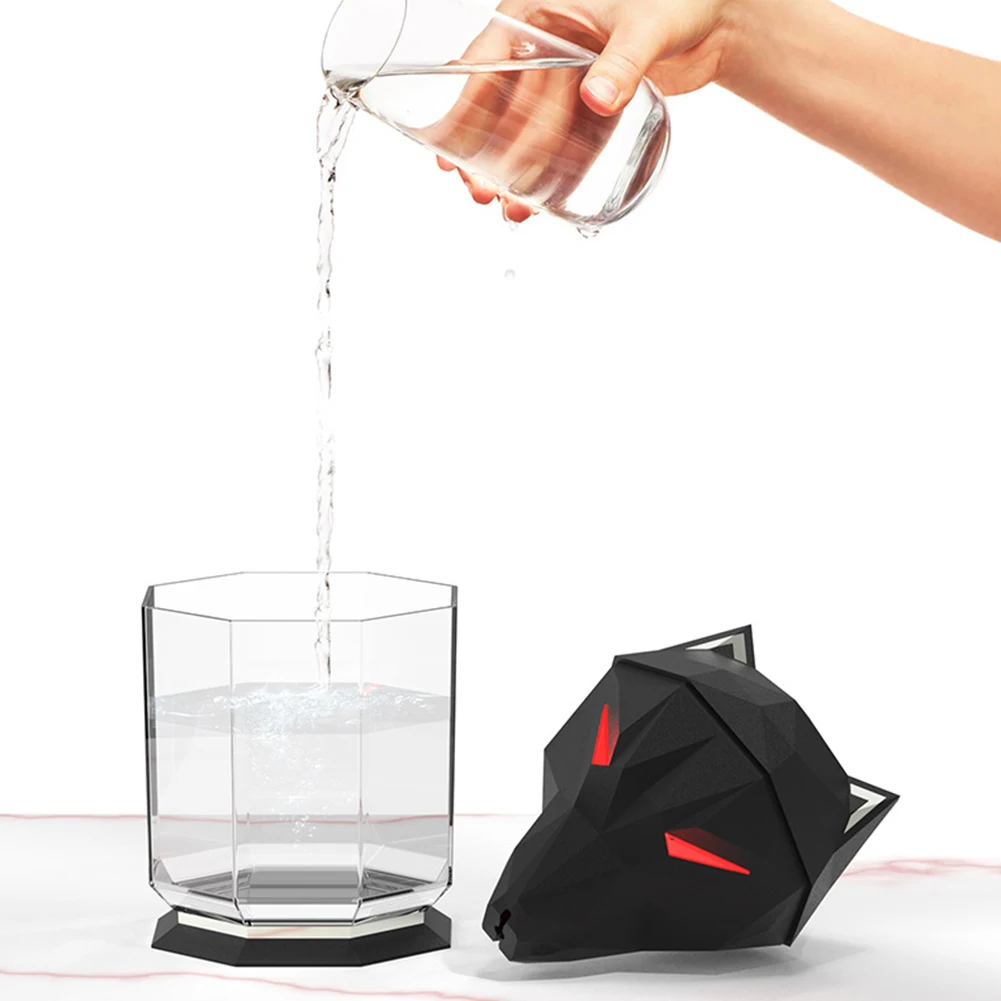 Desktop War Wolf Air Humidifier Household Cool Mist Humidifier Large Capacity with LED Light USB Rechargeable for Home Bedroom