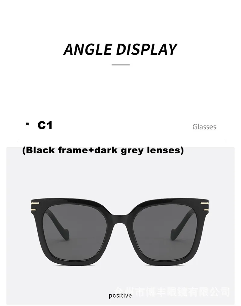 Neue Modische Quadratische Sonnenbrille für Damen Luxus-Sonnenbrille UV-Schutz Großer Rahmen Allzweck-Brille (DS-2324) – Detail 7