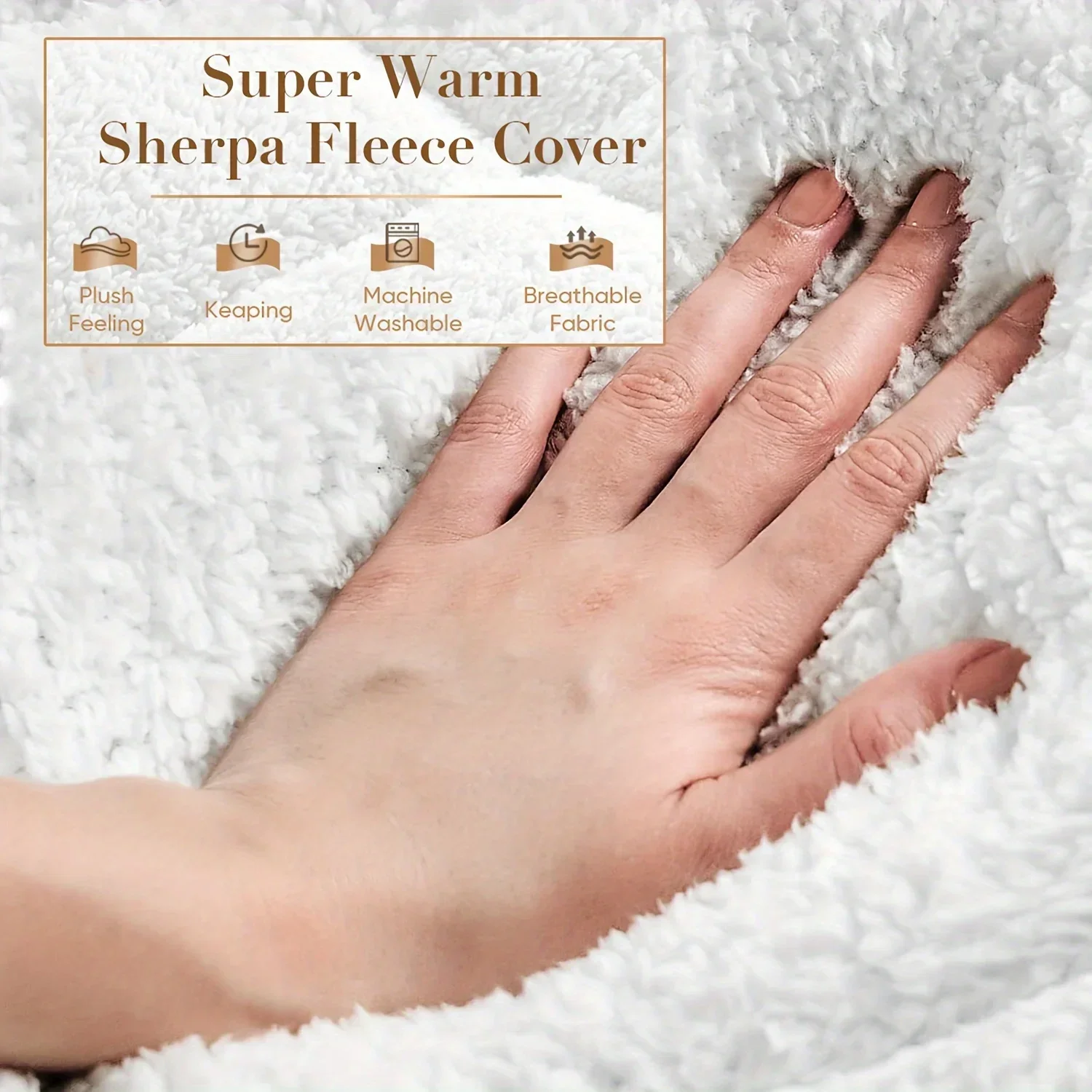 Fleece MattressTopper-Extra Thick Luxury Plush Bed Pad Soft Pillow Top With Polyester Fill forBack Pain Relief and Winter Warmth 4