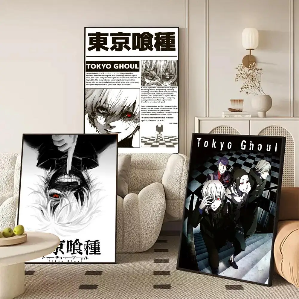 Anime-Inspired Tokyo Ghoul Art Linen Canvas Poster