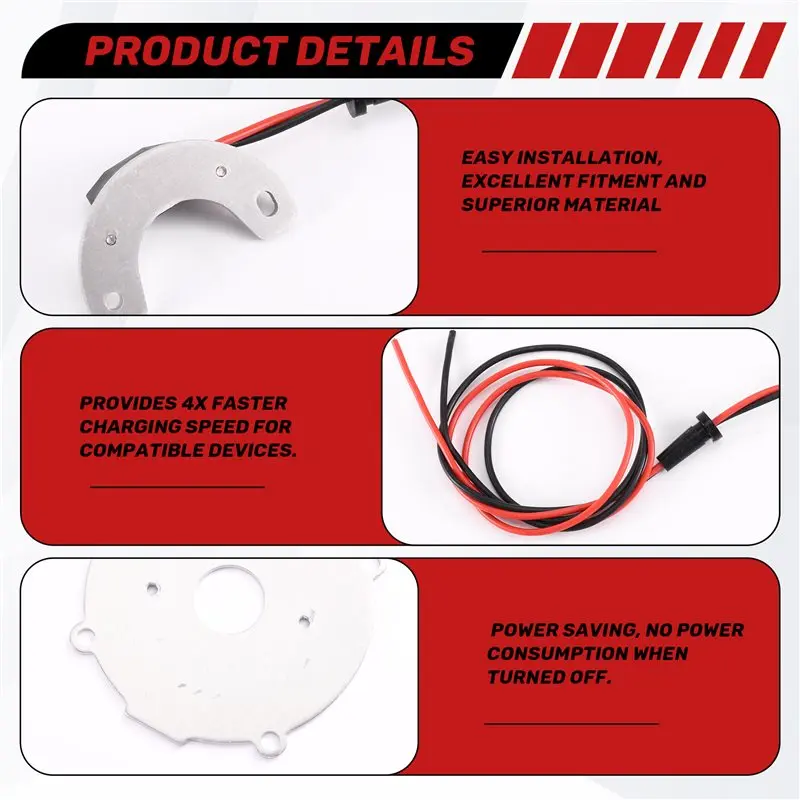 Pertronix 1146A Delco 4 Cyl(Cw) 실린더 전자 변환 점화기 점화 키트(머크루저 110, 120, 140, 165, 170용)