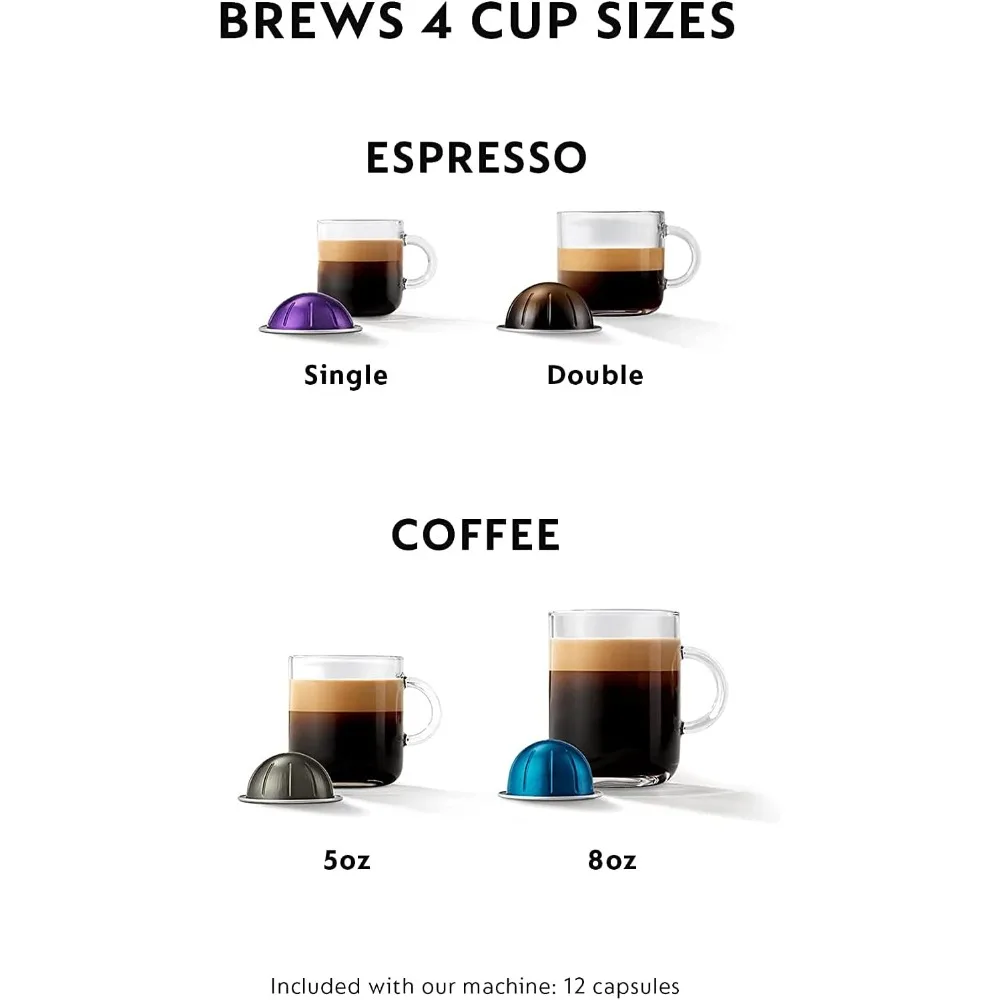 Coffee and Espresso Machine, Capsule coffee machine, household use, 5 Cups, Matte Black, 19.25 x 11 x 15.25 in 2