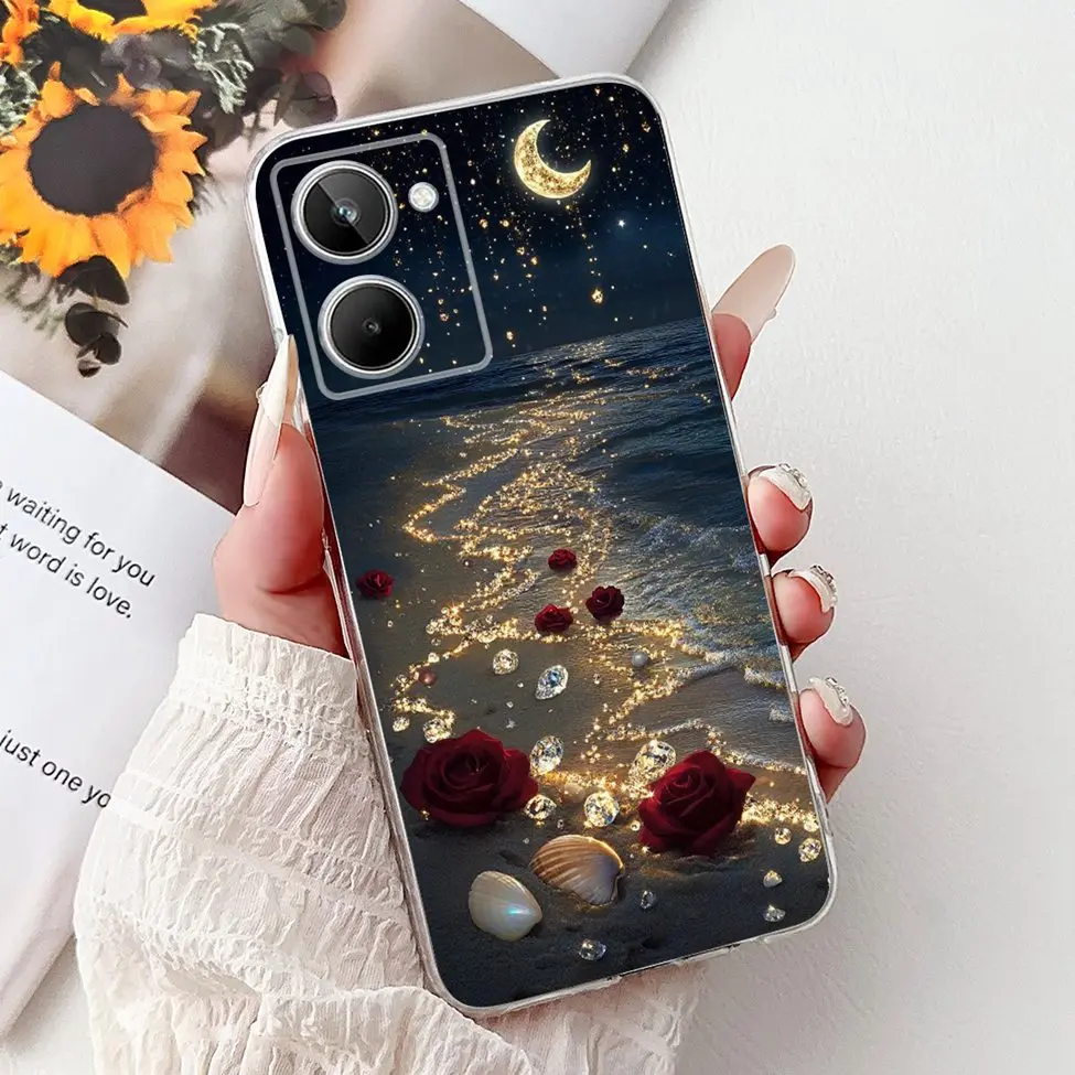 Clear Cute Cat and Floral Design Soft Back Cover - Stylish Protective Bumper Case