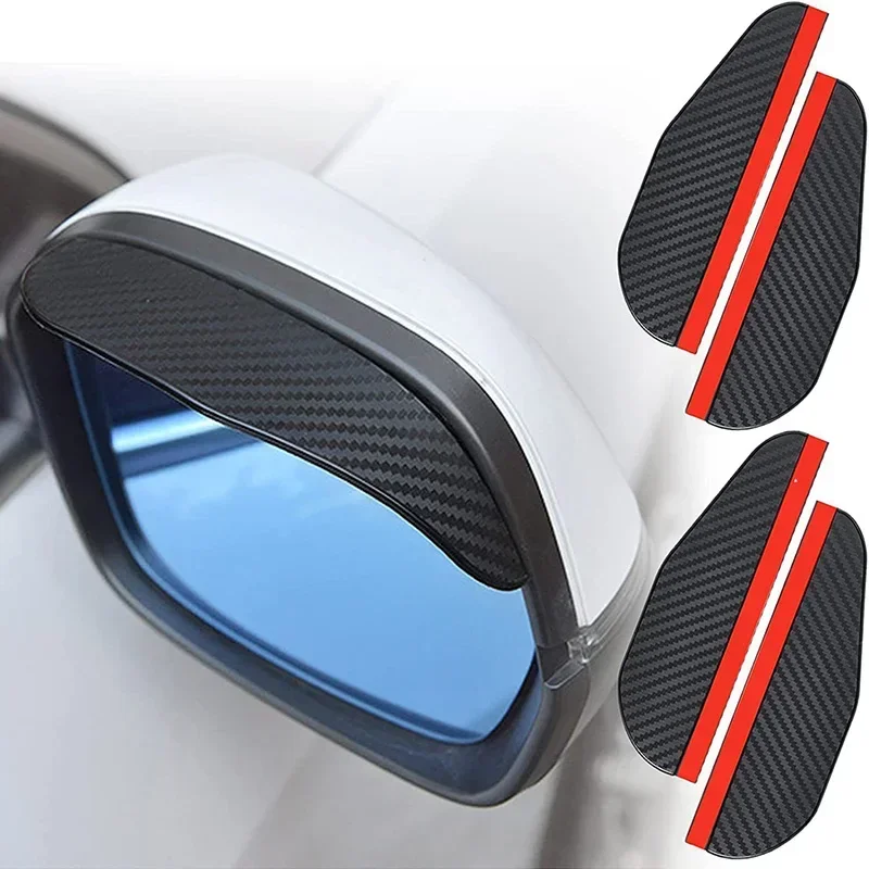 Universal Carbon Fibre Rain Brow Hydrophobic Durable Anti-Glare Rain Barrier Easy Installation car rearview mirror visor rearview mirror rain shield rearview mirror rain eyebrow car rearview mirror visor rearview mirror rain guard car mirror film Car Rearview Mirror Brow