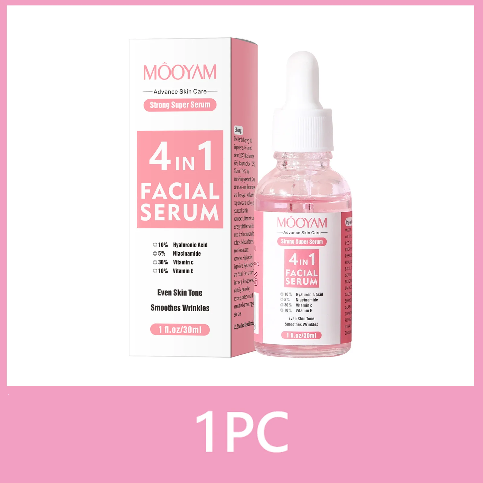 4 IN 1 Remove Wrinkles Face Serum Lifting Firming Fade Fine Lines Anti-Aging Essence Vitamin C Whitening Moist_voghion.com