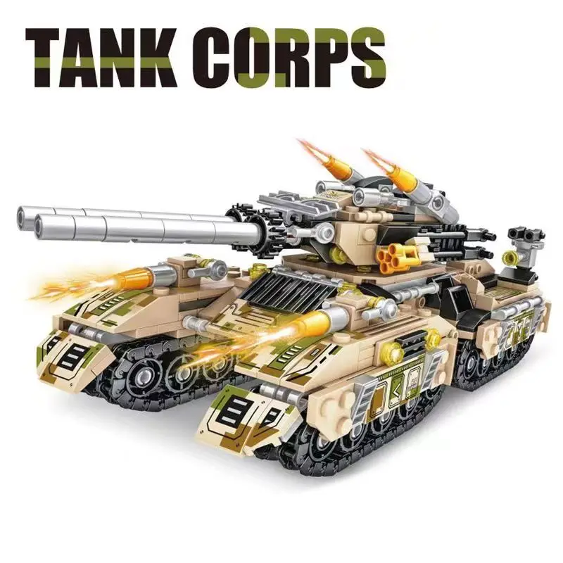 2024 WW2 Military Vehicle Tank 8in1 Airplane Truck Model Building Blocks DIY Bricks Kids Construction Toys Gifts for Boys Adult 6