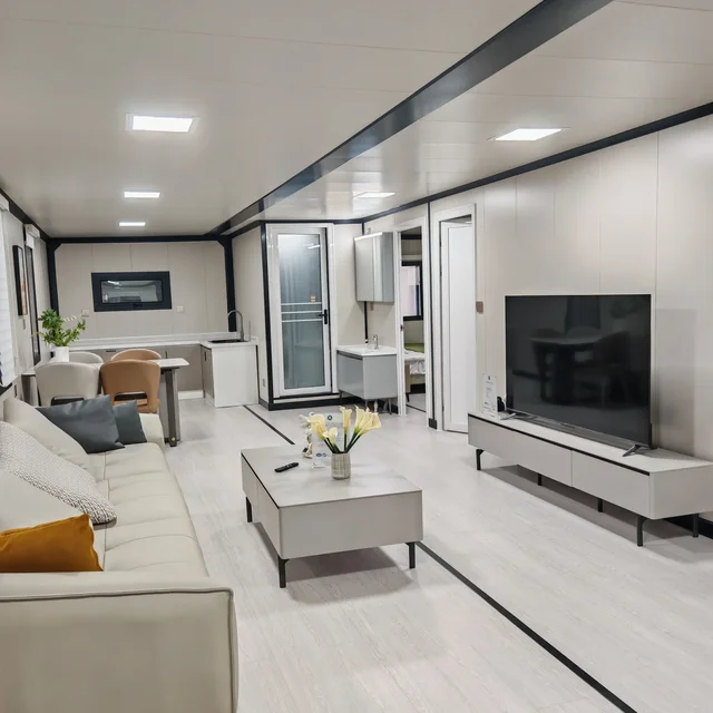 Casa contenitore pieghevole espandibile da 20 piedi/40 piedi con bagno e cucina Casa modulare prefabbricata per la vita familiare 2