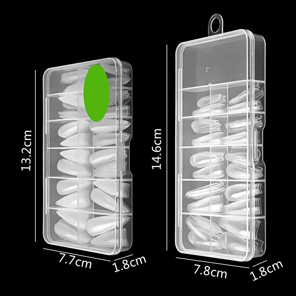 On Nail Capsule Manicure Mold DIY with Storage Case False Nails Fake Nail Extension Full Cover Nail Tips Long Artificial Nails