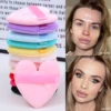 60pcs Soft Heart-Shaped Sponge Dry Powder Puff Double-sided Crystal Velvet Blush Loose Powder Cosmetic Puff Setting Makeup Tools 3
