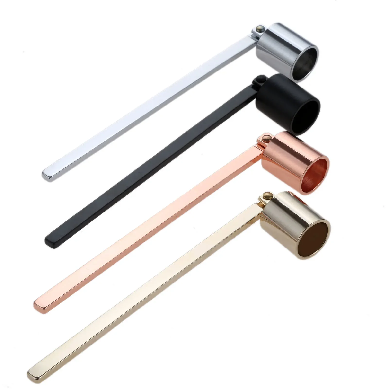 Stainless Steel Candle Snuffer Flame wick tool oil lamp dipper Extinguish Trimmer cutter 19cm put off Rose Gold Black Silve candle wick trimmer candle snuffer