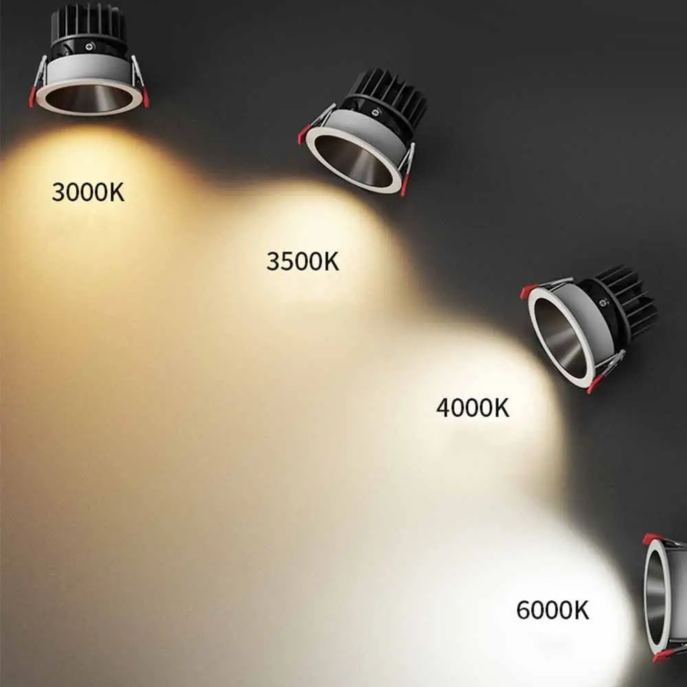 오목 LED 다운라이트 내구성 스포트라이트, 원형 천장 램프, 220V 에너지 절약 다운 조명, 실내
