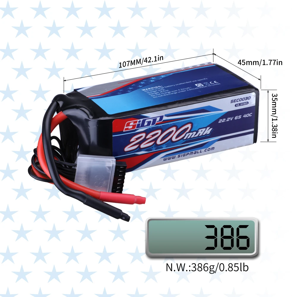 SIGP 6S 22.2V Lipo Battery for 2200mAh 40C 5000mAh 80C Soft Pack with RC Helicopter Airplane FPV Drone Quadcopter Racing Hobby 5