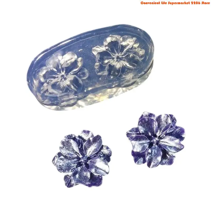 E06E Reusable Small Flower Shaped Silicone Mold Reusable Crafting Moulds Suitable for Handmade Jewelry and Desktop Displays