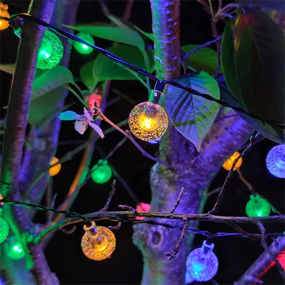 Solar Bubble Balls Lamp String Lights Outdoor Water Drops Outdoor Waterproof Orb Christmas Lights Patio Holiday Party 2