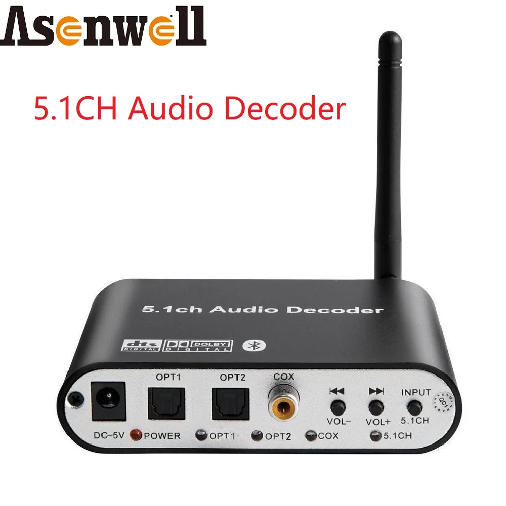 

DTS Dolby 5.1 Audio Decoder 2 SPDIF Toslink Coaxial USB FAT32 Bluetooth 5.0 Input to 5.1 Analog Output for Amplifire Speaker