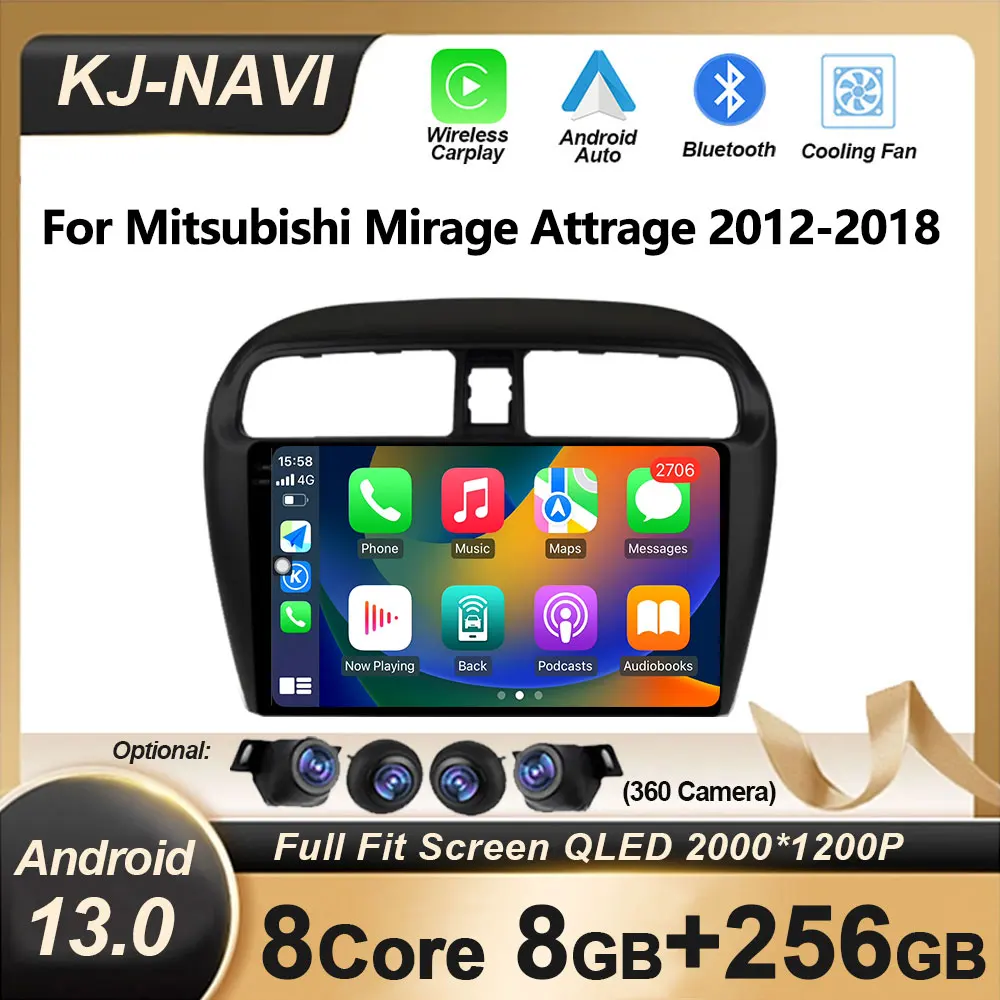 

Android 13 For Mitsubishi Mirage Attrage 2012-2018 Carplay Stereo Radio Navigation Car GPS Autoradio Videp Player Multimedia RDS