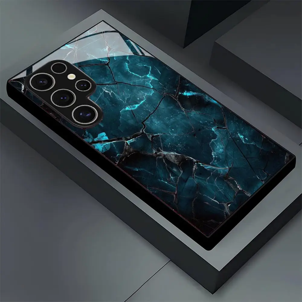 Cool Pattern Frosted Glass Phone Case with Non-Slip Full Cover Design
