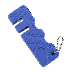 Durable Multi - Tool Pocket Knife Sharpener with Ceramic and Diamond Sharpening Gears - M (Blue)