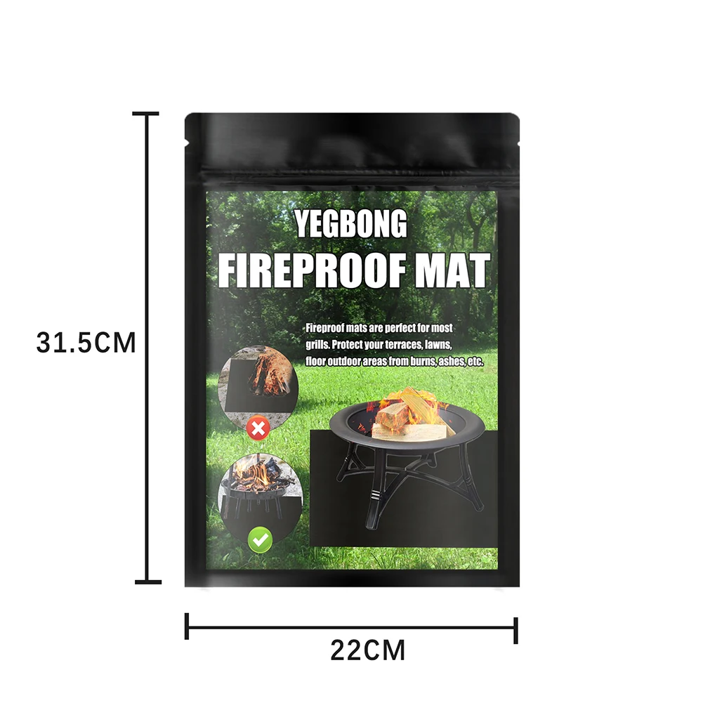 Under Grill Mat for Outdoor Charcoal Gas Grill Smoker 500℃/932℉ Heat Resistant BBQ Fireproof Mat for Patio Lawn Garden Floor