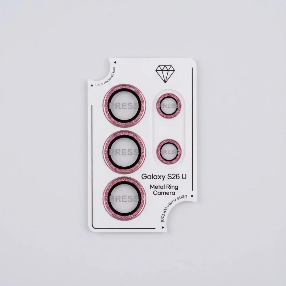 Glitter Bling Rear Camera Protection with HD Lens Metal Ring and Tempered Glass Film Cap