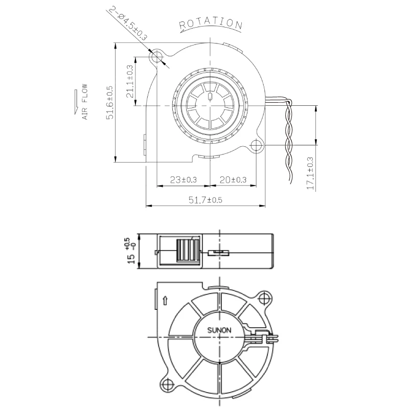 KiS-3d - SUNON MagLev Radial Lüfter 24V 50x50x15mm