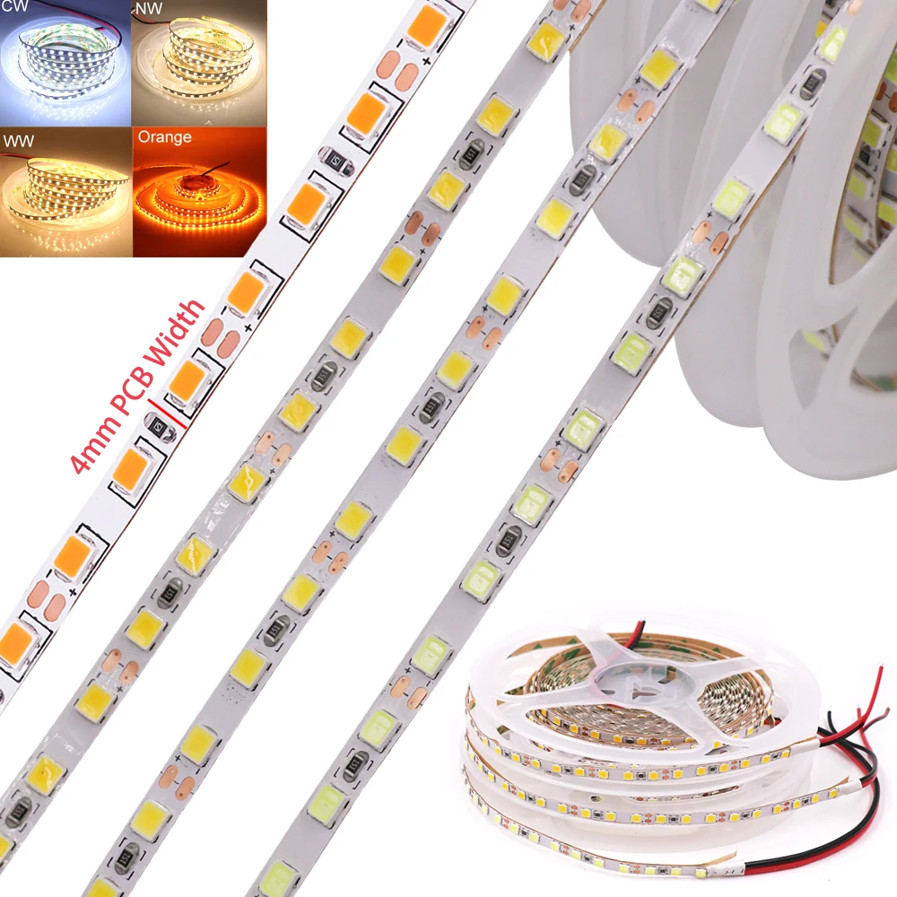 12V LED-Licht leiste 4mm 8mm 120leds/m 120 flexibles Band Lichtband  warm/natürlich/kaltweiß für