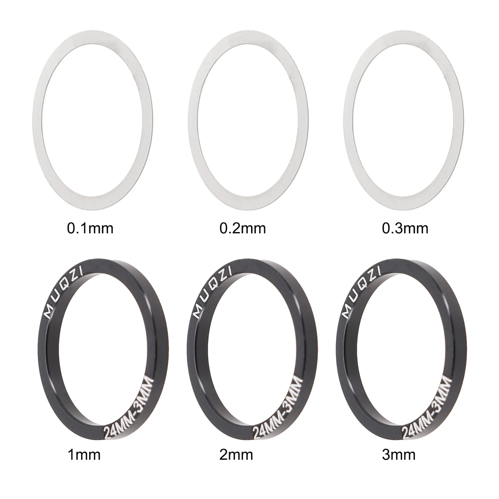 Aluminum Alloy Bicycle Bottom Bracket Spacer Set - 6 Piece Crankset Washers Collection